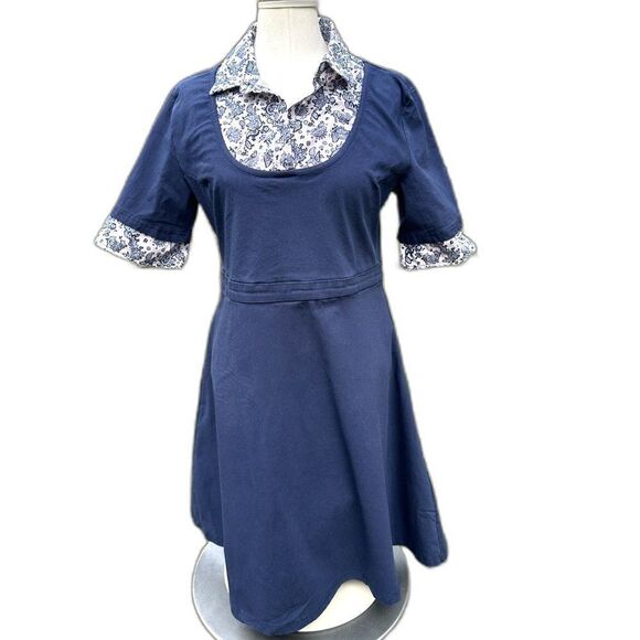 Tatiana & Natouchi Women's Navy/Cream Fit & Flare Paisley Size XL Dress - Picture 1 of 9